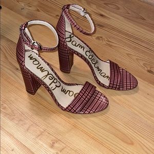 Sam Edelman Pink Plaid Yaro Block Heels
